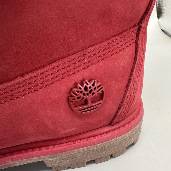 Timberland Premium Boots Womens Size 9 US Red 6 Inch Waterproof Nubuck A1JGJ - Picture 6 of 10